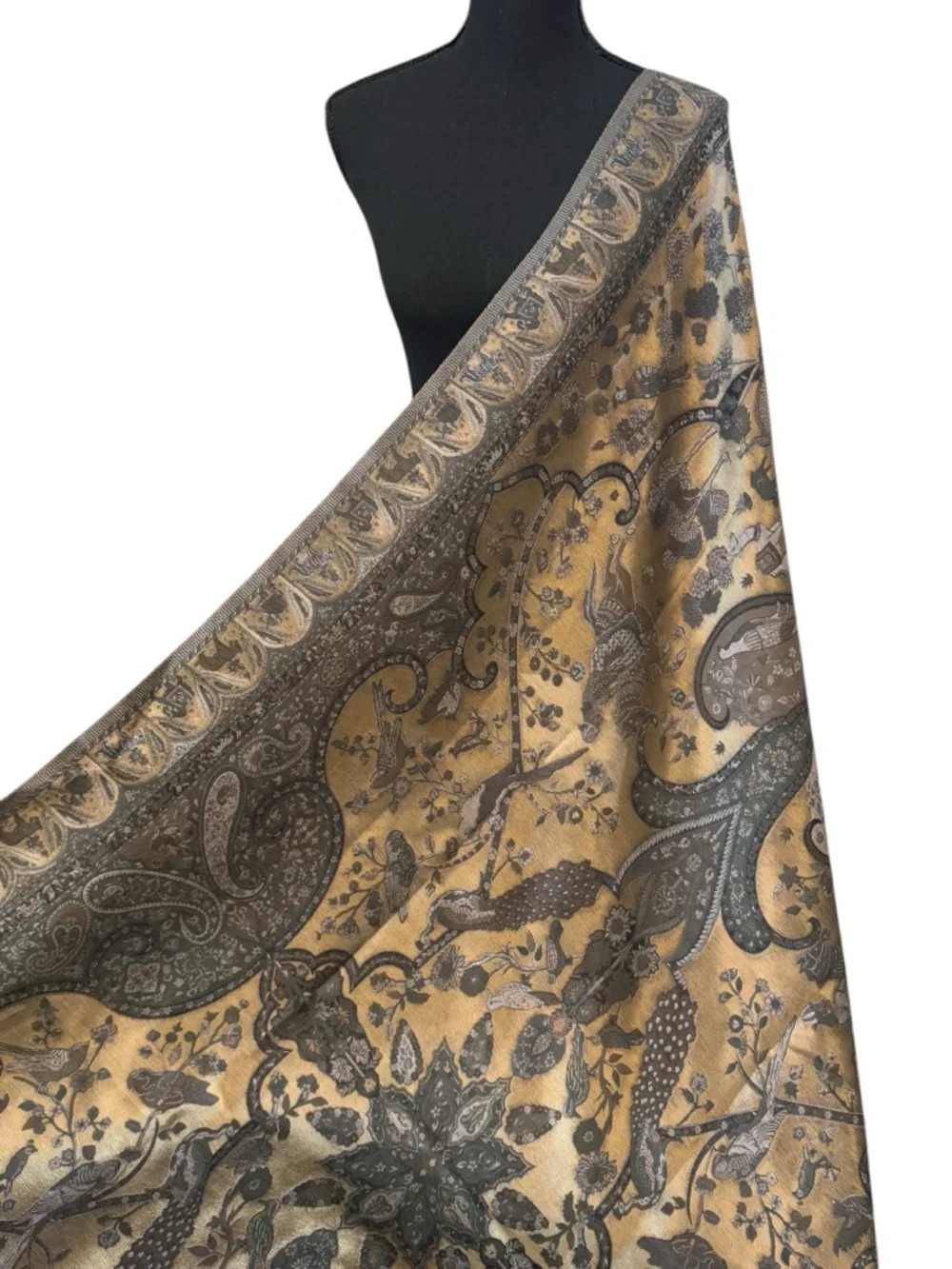 Moonlight Shawl with Peacock Design, Wedding Wrap - Picture 3 of 17